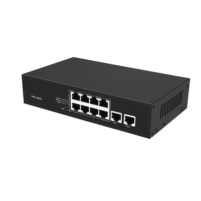 8 Port Fast Ethernet CCTV POE Switch With 2 Gigabit Copper Uplink PoE Af/At 120W Budget