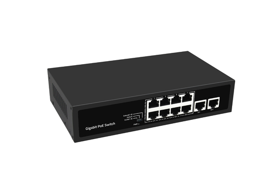 Network Unmanaged 10 Ports Gigabit Desktop POE Switch With 8 Port Poe  DC52V Input  Support Af/at