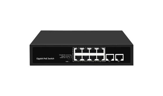 Network Unmanaged 10 Ports Gigabit Desktop POE Switch With 8 Port Poe  DC52V Input  Support Af/at